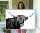 Black and White Highland Cow Multi Panel Wall Art Canvas, by MyGreatCanvas | Canvas Wall Art Prints | Photo Prints & Wall Decor