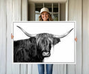 Black and White Highland Cow Multi Panel Wall Art Canvas, by MyGreatCanvas | Canvas Wall Art Prints | Photo Prints & Wall Decor