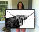 Black and White Highland Cow Multi Panel Wall Art Canvas, by MyGreatCanvas | Canvas Wall Art Prints | Photo Prints & Wall Decor