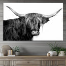 Black and White Highland Cow Multi Panel Wall Art Canvas, by MyGreatCanvas | Canvas Wall Art Prints | Photo Prints & Wall Decor