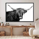 Black and White Highland Cow Multi Panel Wall Art Canvas, by MyGreatCanvas | Canvas Wall Art Prints | Photo Prints & Wall Decor