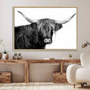 Black and White Highland Cow Multi Panel Wall Art Canvas, by MyGreatCanvas | Canvas Wall Art Prints | Photo Prints & Wall Decor