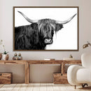 Black and White Highland Cow Multi Panel Wall Art Canvas, by MyGreatCanvas | Canvas Wall Art Prints | Photo Prints & Wall Decor