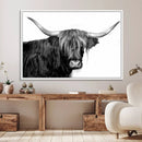 Black and White Highland Cow Multi Panel Wall Art Canvas, by MyGreatCanvas | Canvas Wall Art Prints | Photo Prints & Wall Decor
