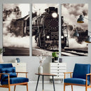 Black and White Steam Locomotive Canvas Wall Art Print by MyGreatCanvas | Canvas Wall Art Prints | Photo Prints & Wall Decor