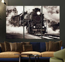 Black and White Steam Locomotive Canvas Wall Art Print by MyGreatCanvas | Canvas Wall Art Prints | Photo Prints & Wall Decor