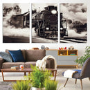 Black and White Steam Locomotive Canvas Wall Art Print by MyGreatCanvas | Canvas Wall Art Prints | Photo Prints & Wall Decor