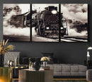 Black and White Steam Locomotive Canvas Wall Art Print by MyGreatCanvas | Canvas Wall Art Prints | Photo Prints & Wall Decor