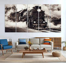 Black and White Steam Locomotive Canvas Wall Art Print by MyGreatCanvas | Canvas Wall Art Prints | Photo Prints & Wall Decor
