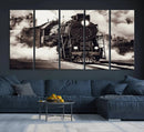 Black and White Steam Locomotive Canvas Wall Art Print by MyGreatCanvas | Canvas Wall Art Prints | Photo Prints & Wall Decor