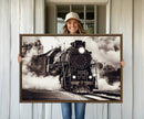 Black and White Steam Locomotive Canvas Wall Art Print by MyGreatCanvas | Canvas Wall Art Prints | Photo Prints & Wall Decor