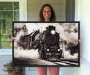 Black and White Steam Locomotive Canvas Wall Art Print by MyGreatCanvas | Canvas Wall Art Prints | Photo Prints & Wall Decor