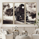 Black and White Steam Locomotive Canvas Wall Art Print by MyGreatCanvas | Canvas Wall Art Prints | Photo Prints & Wall Decor