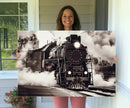 Black and White Steam Locomotive Canvas Wall Art Print by MyGreatCanvas | Canvas Wall Art Prints | Photo Prints & Wall Decor