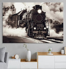 Black and White Steam Locomotive Canvas Wall Art Print by MyGreatCanvas | Canvas Wall Art Prints | Photo Prints & Wall Decor