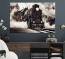 Black and White Steam Locomotive Canvas Wall Art Print by MyGreatCanvas | Canvas Wall Art Prints | Photo Prints & Wall Decor