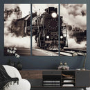 Black and White Steam Locomotive Canvas Wall Art Print by MyGreatCanvas | Canvas Wall Art Prints | Photo Prints & Wall Decor