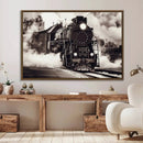 Black and White Steam Locomotive Canvas Wall Art Print by MyGreatCanvas | Canvas Wall Art Prints | Photo Prints & Wall Decor