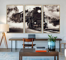 Black and White Steam Locomotive Canvas Wall Art Print by MyGreatCanvas | Canvas Wall Art Prints | Photo Prints & Wall Decor