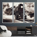 Black and White Steam Locomotive Canvas Wall Art Print by MyGreatCanvas | Canvas Wall Art Prints | Photo Prints & Wall Decor