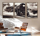 Black and White Steam Locomotive Canvas Wall Art Print by MyGreatCanvas | Canvas Wall Art Prints | Photo Prints & Wall Decor