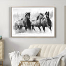 Black and White Wild Horses Wall Art Canvas | 3 Panel Large by MyGreatCanvas | Canvas Wall Art Prints | Photo Prints & Wall Decor