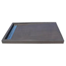 Black Basalt Rectangular Shower Base 32x48x3 - Honed Surface
