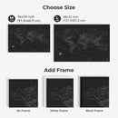 World Map on Canvas - Black