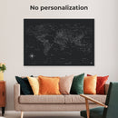 World Map on Canvas - Black