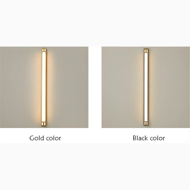 Black/Gold Outdoor Waterproof LED Long Wall Lamp for Garden, Villa, Porch