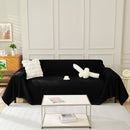 Solid Color Chenille Sofa Throw Blanket, Soft & Plush Decorative Couch Throw Cover