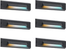 STLA07 6 Pack 12V Low Voltage 3CCT 2700K/4000K/6000K LED Aluminum Step Lights Outdoor, 2.5W Accent Lighting Fixtures