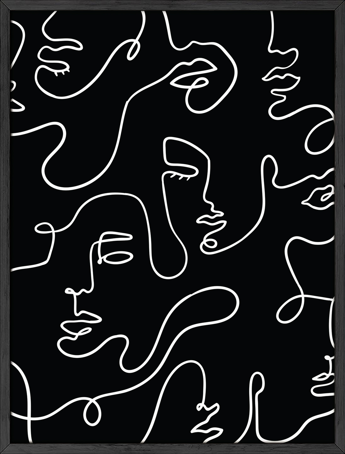 Black abstract faces