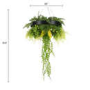 Draping Plant Artificial Roof Hanging Disc 25in – Black Frame – UV Resistant by Designer Plants USA