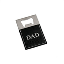 Black Leatherette Bottle Opener - 3.5" x 2" by creativegiftsdirect
