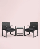 3-Piece Outdoor Patio Furniture Set – Wicker Chairs + Bar Table with Cushions by 2Dropme