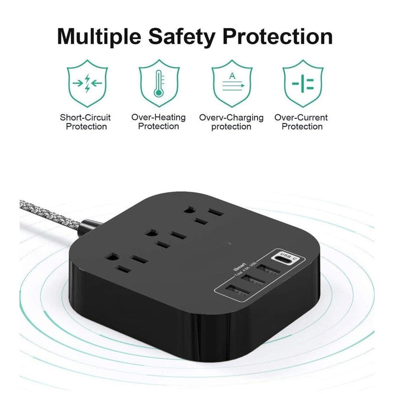 Black Desktop Power & USB/USB-C Charger