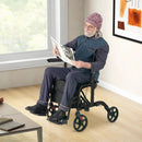 Folding Rollator Walker with Seat and Wheels Supports up to 300 lbs by LJGDeals