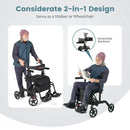Folding Rollator Walker with Seat and Wheels Supports up to 300 lbs by LJGDeals