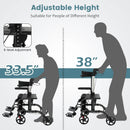 Folding Rollator Walker with Seat and Wheels Supports up to 300 lbs by LJGDeals