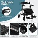 Folding Rollator Walker with Seat and Wheels Supports up to 300 lbs by LJGDeals