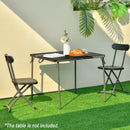 2 Pieces Outdoor Folding Chair Set with Sturdy Frame and Ergonomic Backrest by LJGDeals