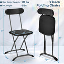 2 Pieces Outdoor Folding Chair Set with Sturdy Frame and Ergonomic Backrest by LJGDeals
