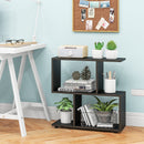 24 Inch 3-Tier Geometric Bookshelf with Thick Foot Pads