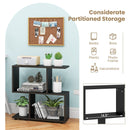 24 Inch 3-Tier Geometric Bookshelf with Thick Foot Pads