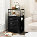 Cat Litter Box Enclosure with Louvered Door and 3-Tier Shelf by LJGDeals