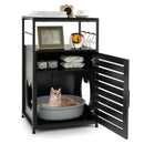 Cat Litter Box Enclosure with Louvered Door and 3-Tier Shelf by LJGDeals