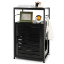 Cat Litter Box Enclosure with Louvered Door and 3-Tier Shelf by LJGDeals