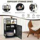 Cat Litter Box Enclosure with Louvered Door and 3-Tier Shelf by LJGDeals