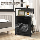 Cat Litter Box Enclosure with Louvered Door and 3-Tier Shelf by LJGDeals